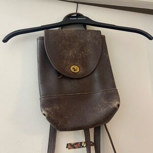Coach Brown Leather Backpack